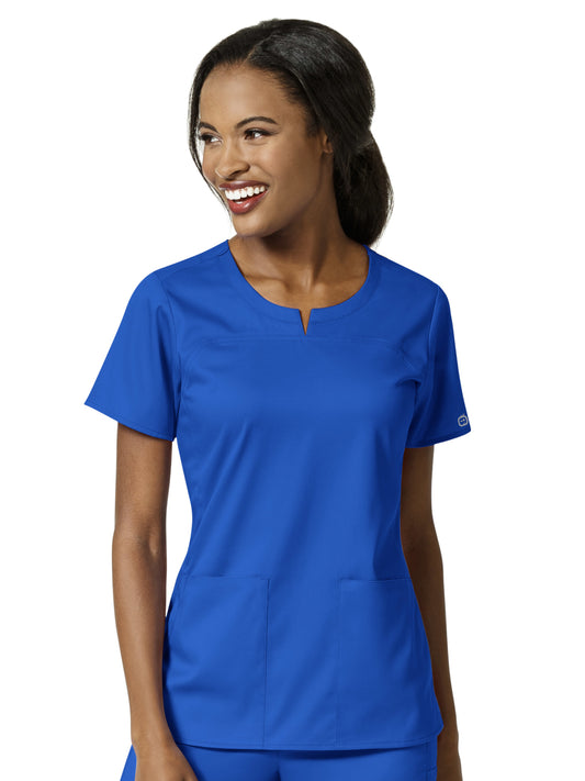 Women's 4 Pocket Notch Neck Top - 6419 - Royal