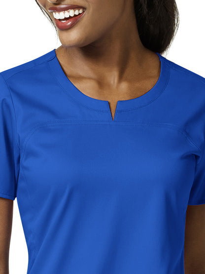 Women's 4 Pocket Notch Neck Top - 6419 - Royal