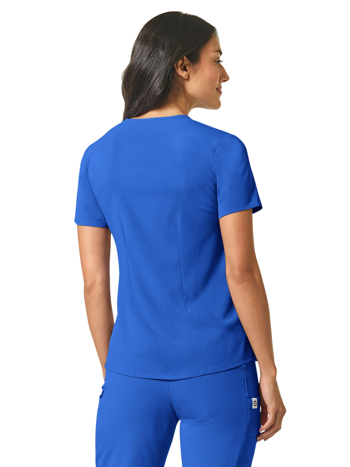 Women's One-Pocket Mandarin Collar Tuck-In Top - 6434 - Royal