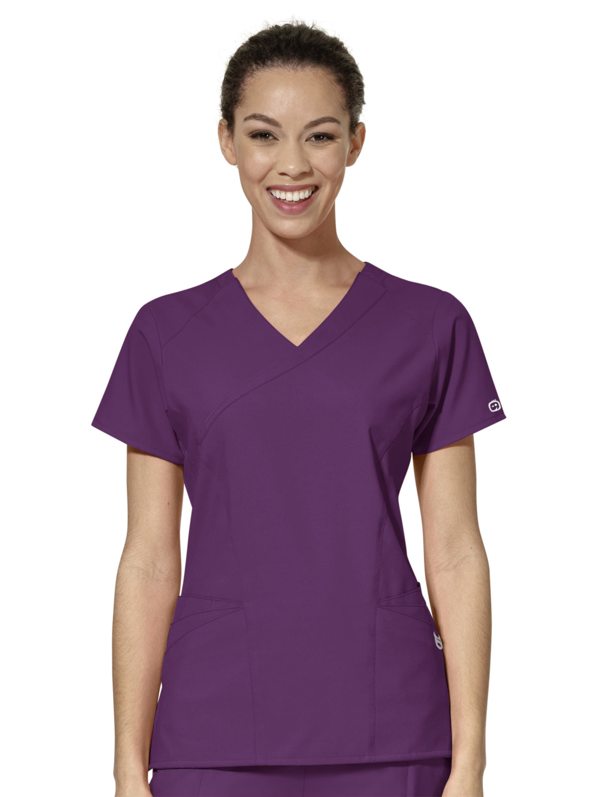 Women's Ten-Pocket Mock Wrap Top - 6455 - Eggplant