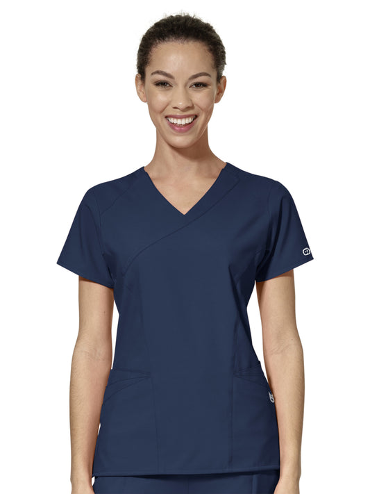 Women's Ten-Pocket Mock Wrap Top - 6455 - Navy