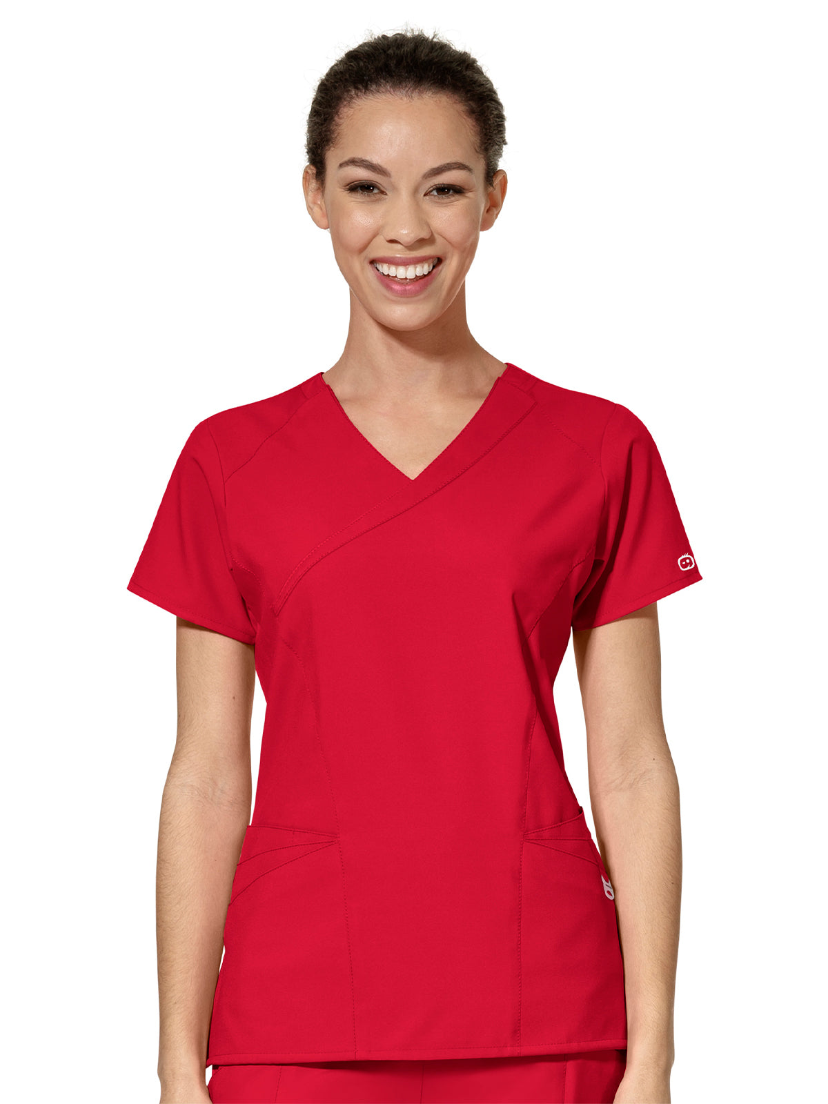 Women's Ten-Pocket Mock Wrap Top - 6455 - Red