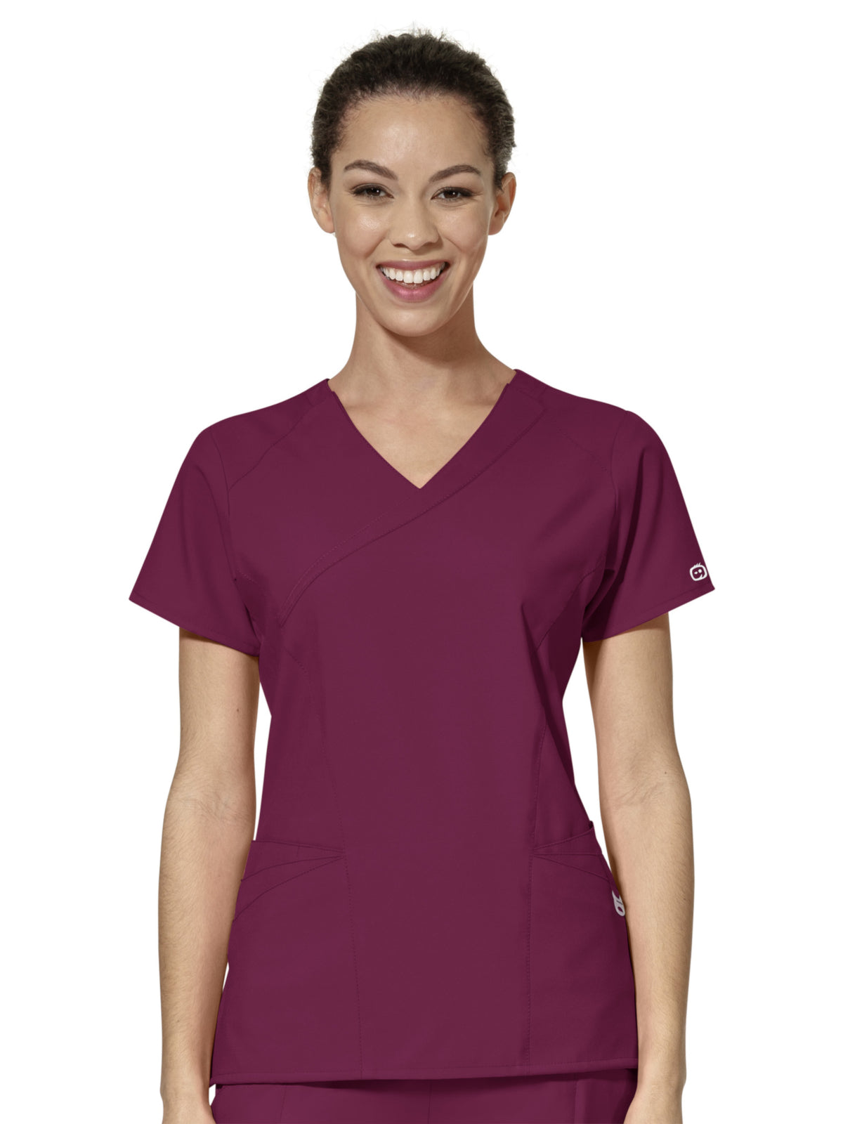 Women's Ten-Pocket Mock Wrap Top - 6455 - Wine