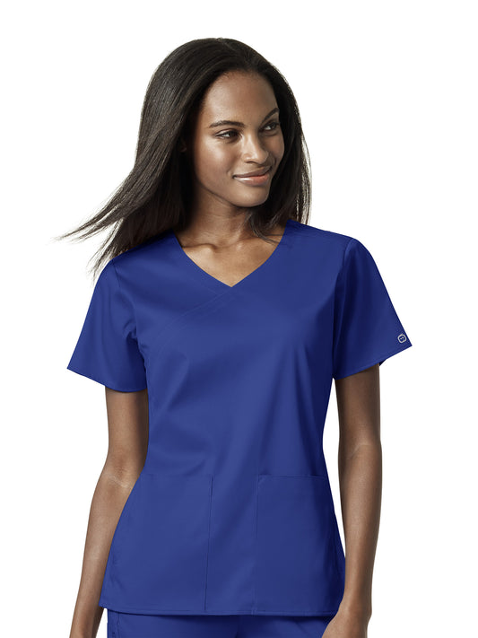 Women's 4 Pocket Wrap Top - 6519 - Galaxy Blue