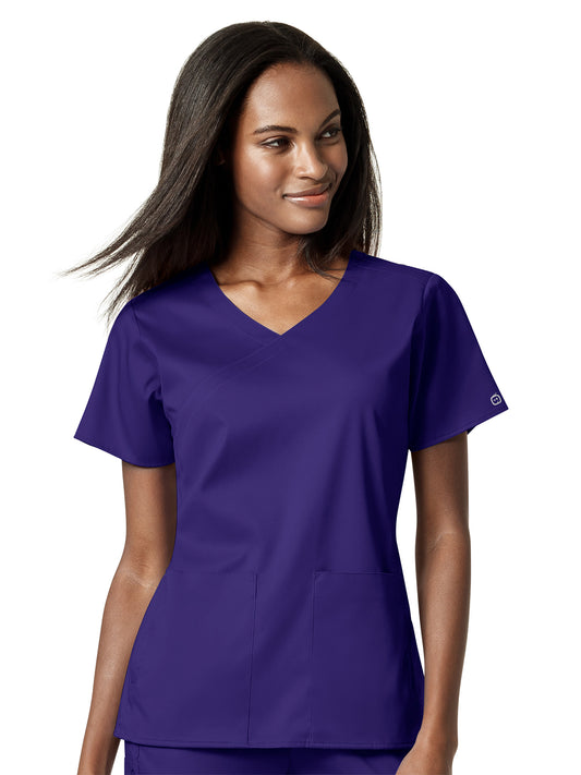 Women's 4 Pocket Wrap Top - 6519 - Grape