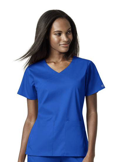 Women's 4 Pocket Wrap Top - 6519 - Royal