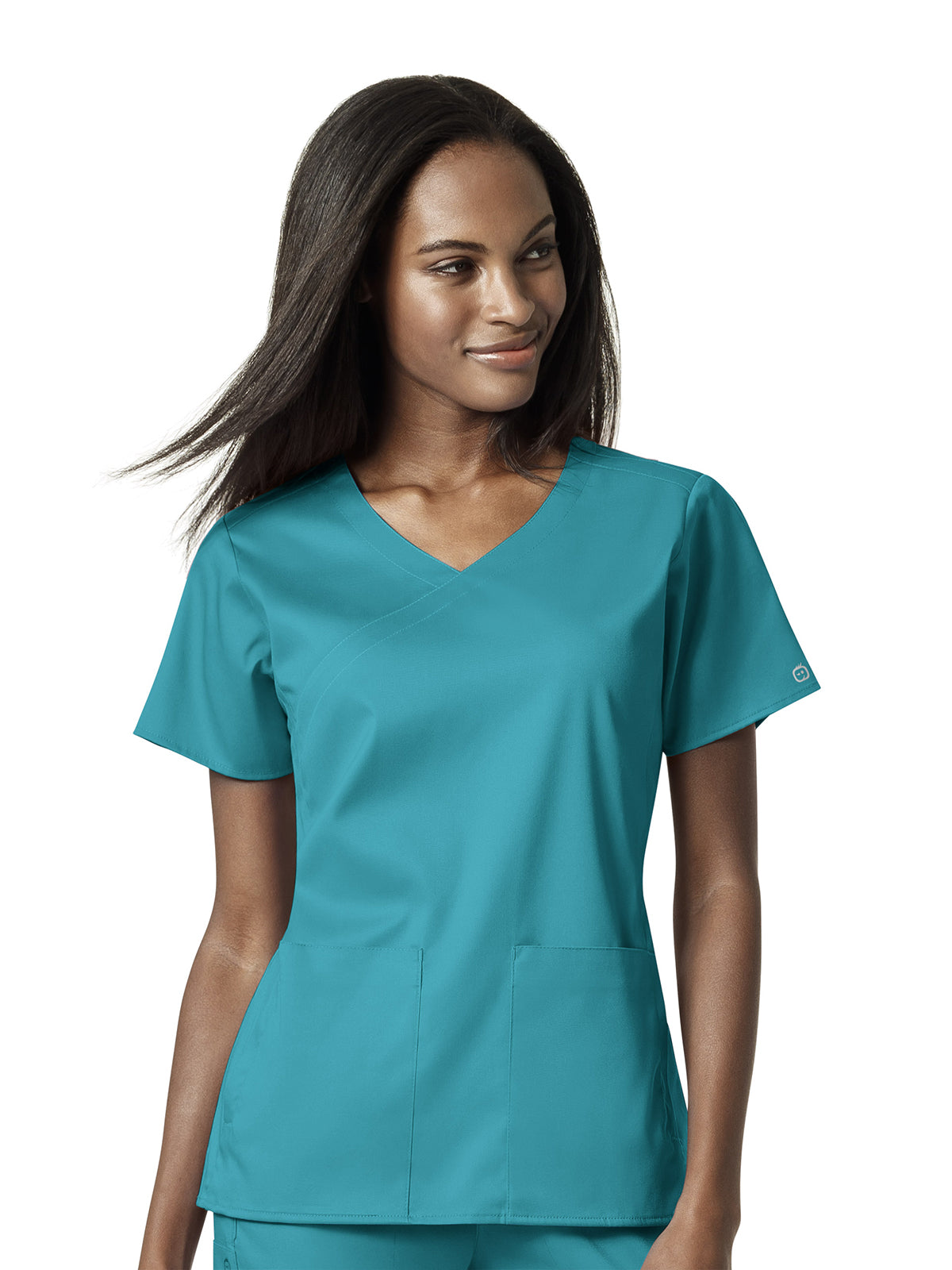 Women's 4 Pocket Wrap Top - 6519 - Teal