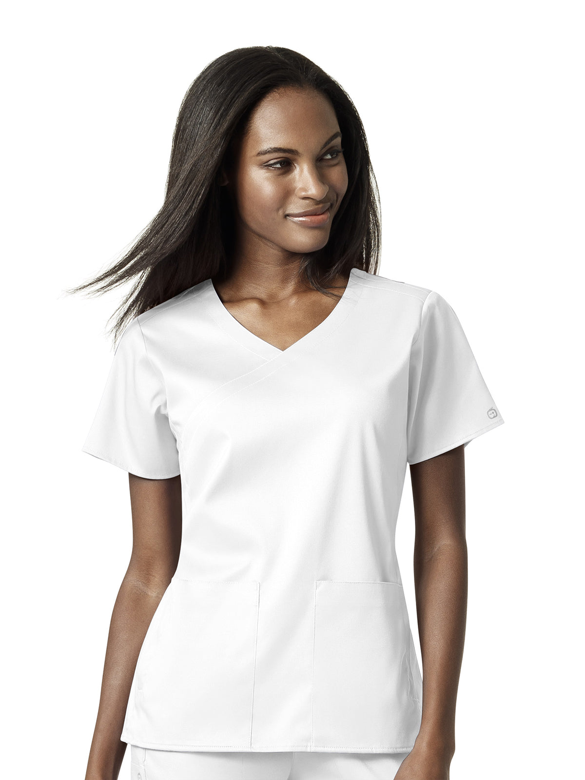 Women's 4 Pocket Wrap Top - 6519 - White