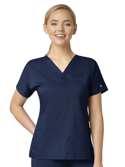 Women's Three-Pocket Dolman V-Neck Top - 6719 - Navy