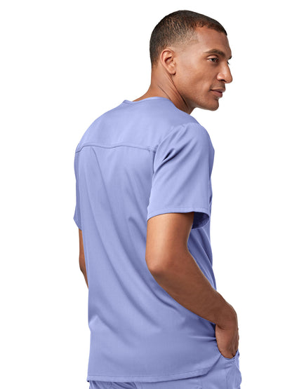 Men's Six-Pocket Multi-Pocket V-Neck Top - 6819 - Ceil Blue