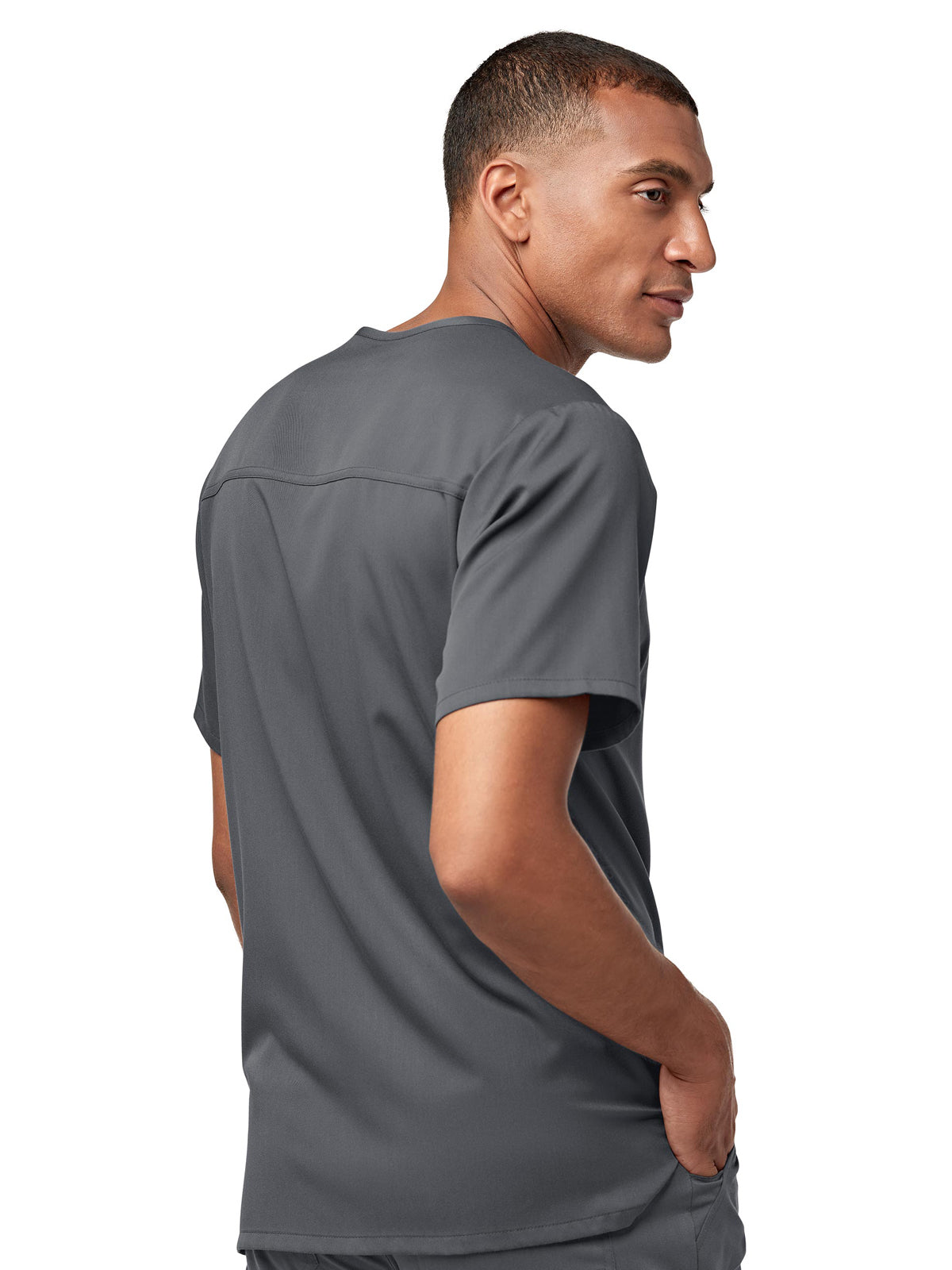 Men's Six-Pocket Multi-Pocket V-Neck Top - 6819 - Pewter