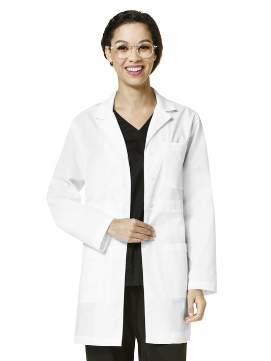 Women's Four-Pocket 33.5" Lab Coat - 700 - White