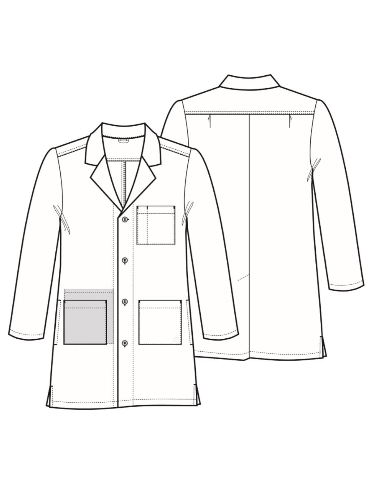 Men's Four-Pocket 42" Full-Length Lab Coat - 7302 - White