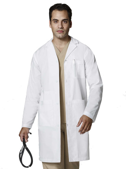 Men's Four-Pocket 42" Full-Length Lab Coat - 7302 - White