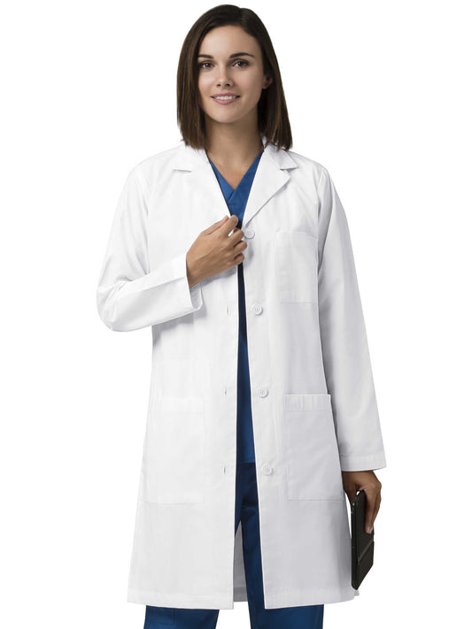 Women's Four-Pocket 38" Full-Length Lab Coat - 7402 - White