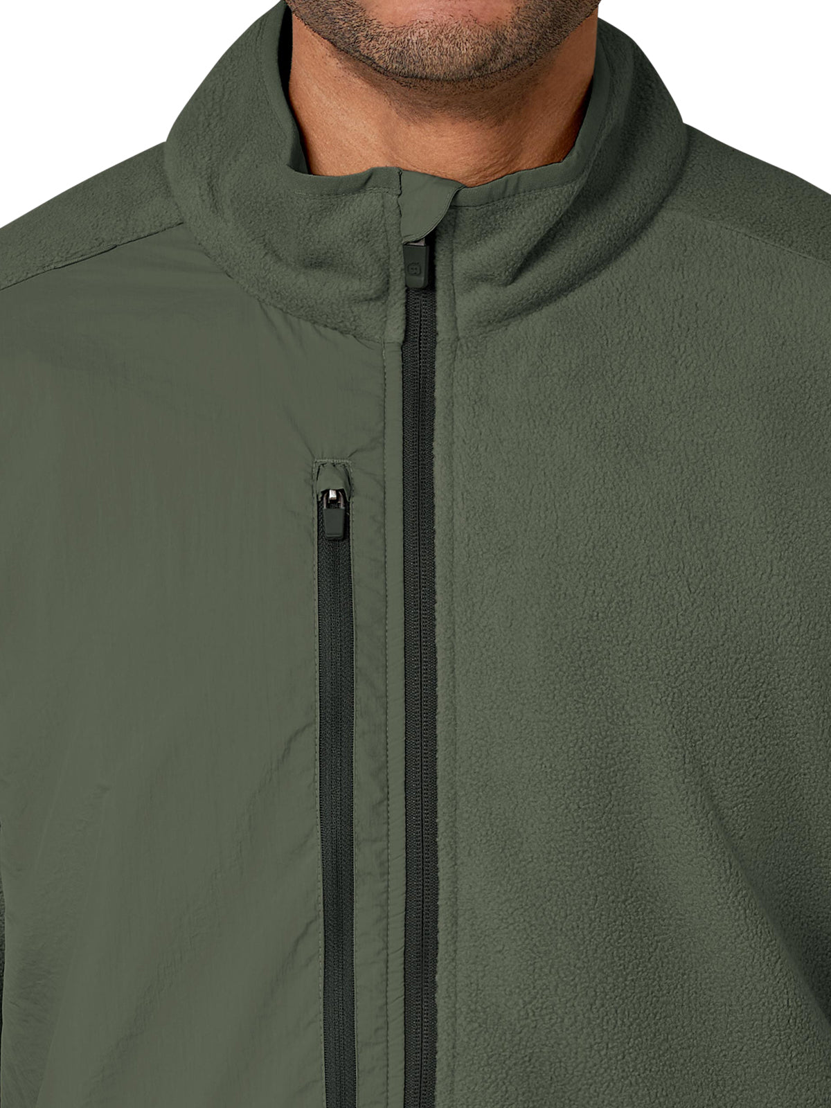 Men's Seven-Pocket Micro Fleece Zip Jacket - 8009 - Olive