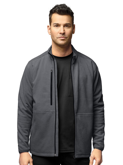 Men's Seven-Pocket Micro Fleece Zip Jacket - 8009 - Pewter