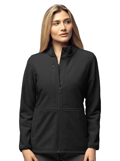 Women's Seven-Pocket Micro Fleece Zip Jacket - 8109 - Black