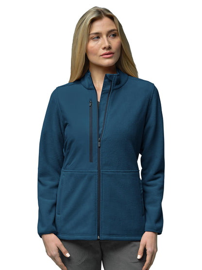 Women's Seven-Pocket Micro Fleece Zip Jacket - 8109 - Caribbean