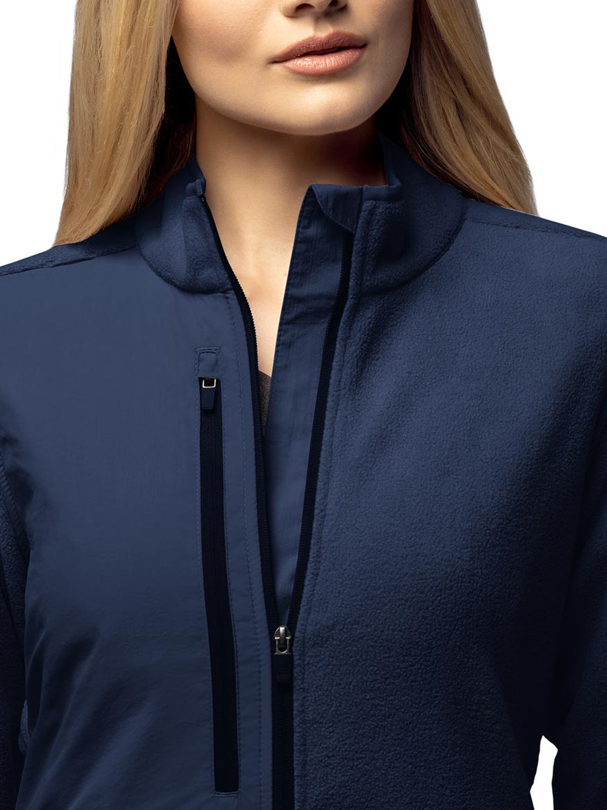 Women's Seven-Pocket Micro Fleece Zip Jacket - 8109 - Navy