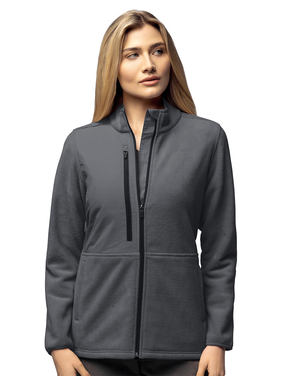 Women's Seven-Pocket Micro Fleece Zip Jacket - 8109 - Pewter