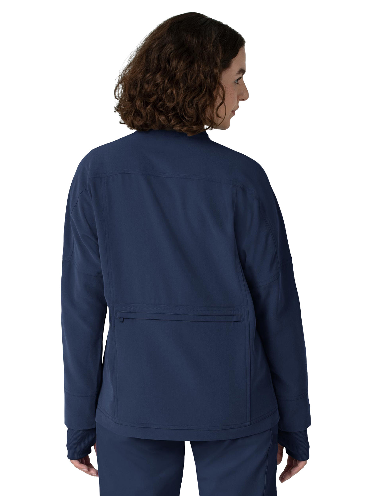 Women's Six-Pocket Packable Scrub Jacket - 8132 - Navy