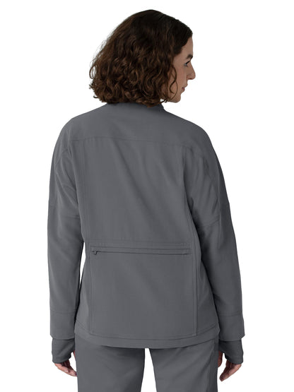 Women's Six-Pocket Packable Scrub Jacket - 8132 - Pewter