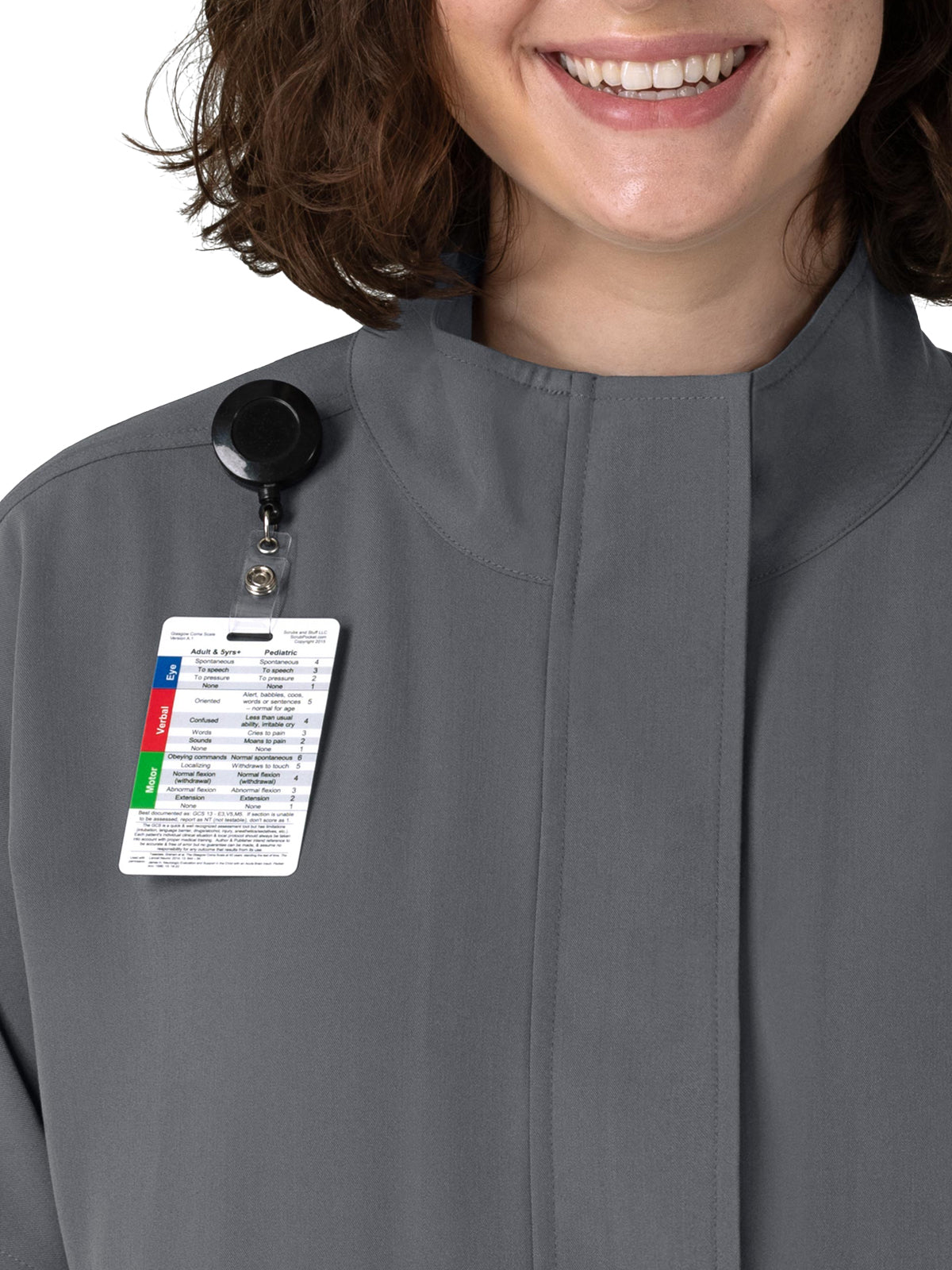 Women's Six-Pocket Packable Scrub Jacket - 8132 - Pewter