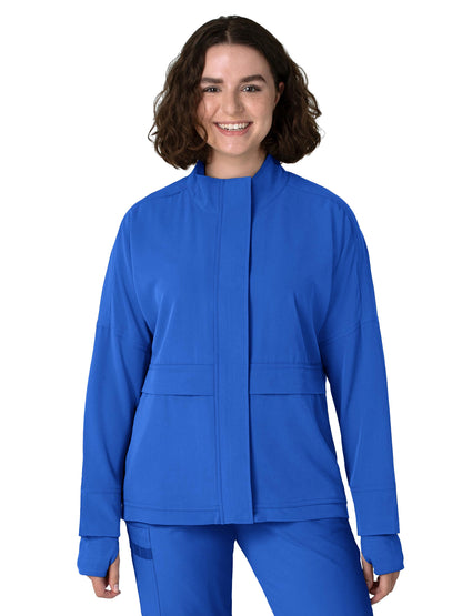 Women's Six-Pocket Packable Scrub Jacket - 8132 - Royal