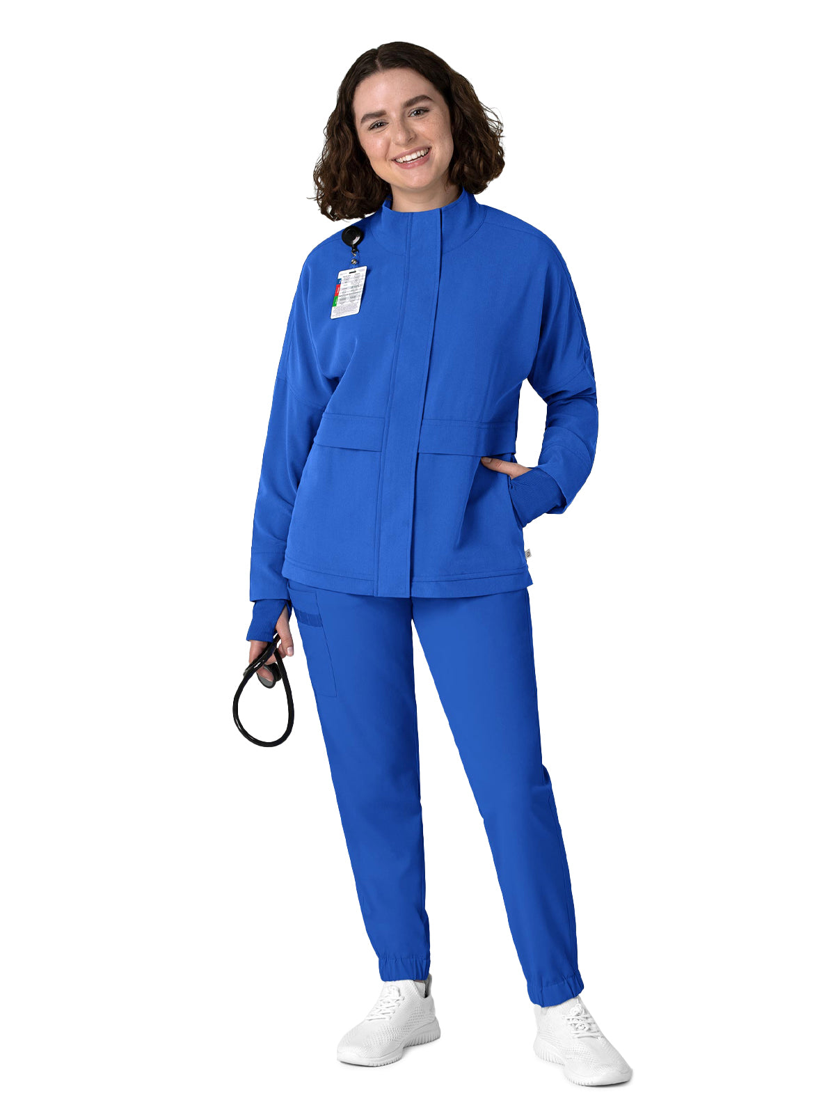 Women's Six-Pocket Packable Scrub Jacket - 8132 - Royal