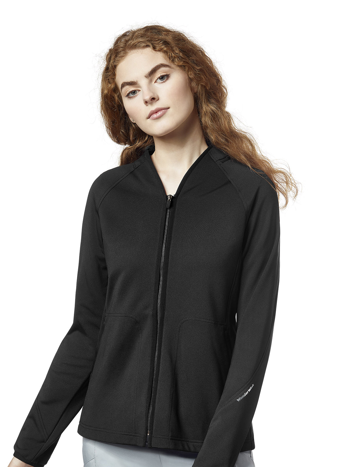 Women's Fleece Full Zip Scrub Jacket - 8209 - Black