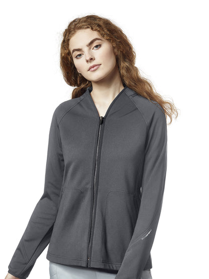 Women's Fleece Full Zip Scrub Jacket - 8209 - Pewter