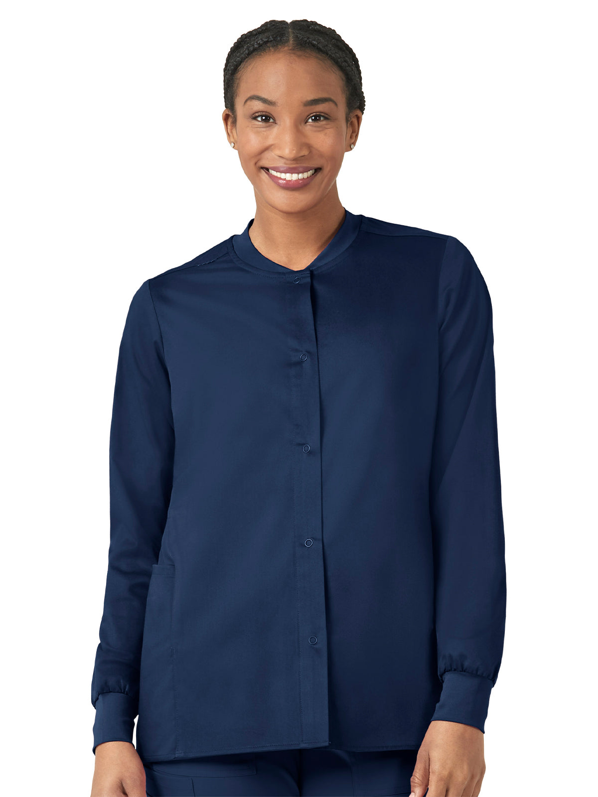 Women's Snap-Front Warm-Up Jacket - 8219 - Navy