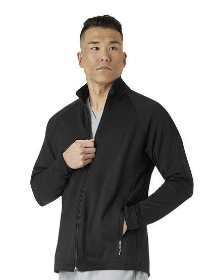 Men's Fleece Full Zip Scrub Jacket - 8309 - Black