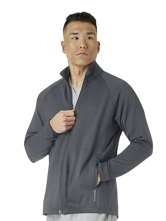Men's Fleece Full Zip Scrub Jacket - 8309 - Pewter