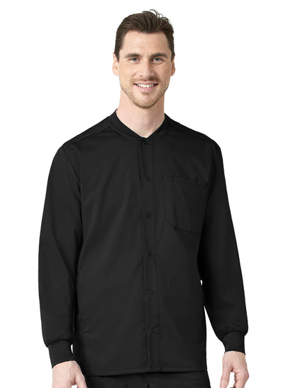 Men's Six-Pocket Snap-Front Warm-Up Jacket - 8319 - Black