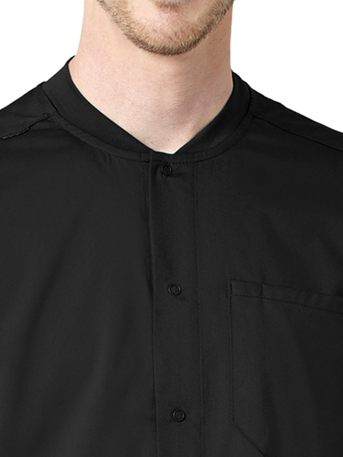 Men's Six-Pocket Snap-Front Warm-Up Jacket - 8319 - Black