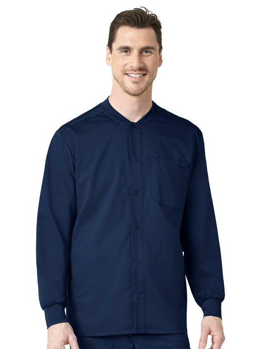 Men's Six-Pocket Snap-Front Warm-Up Jacket - 8319 - Navy