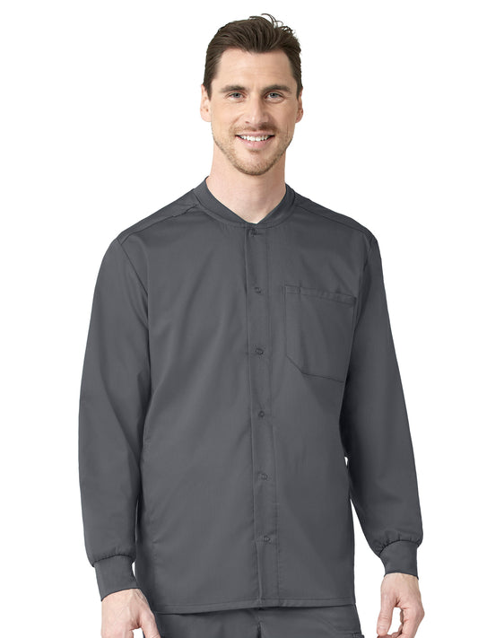 Men's Six-Pocket Snap-Front Warm-Up Jacket - 8319 - Pewter