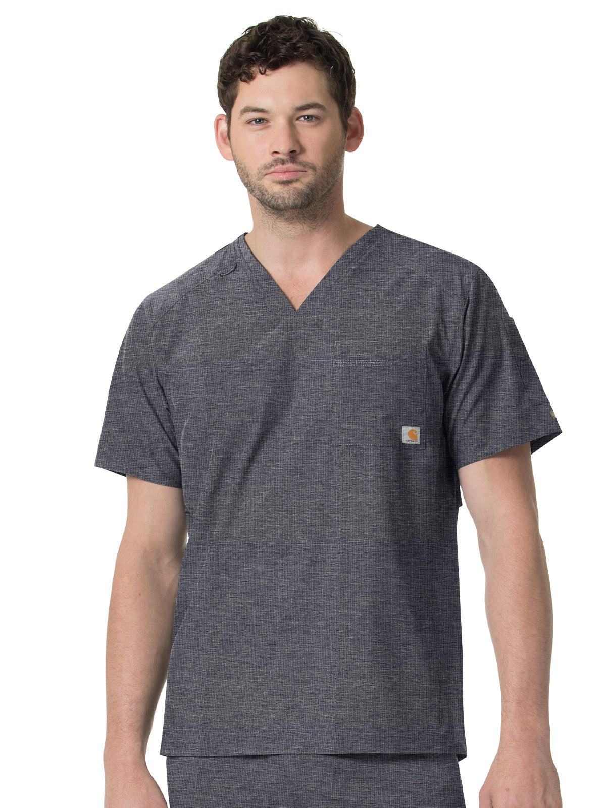 Men's Modern Fit Twill Chest Pocket Top - C15106 - Charcoal Heather