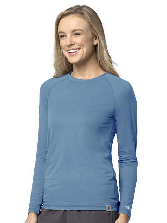 Women's Modern Fit Long Sleeve Tee - C31002 - Azure Blue