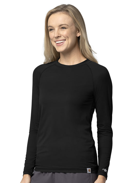 Women's Modern Fit Long Sleeve Tee - C31002 - Black