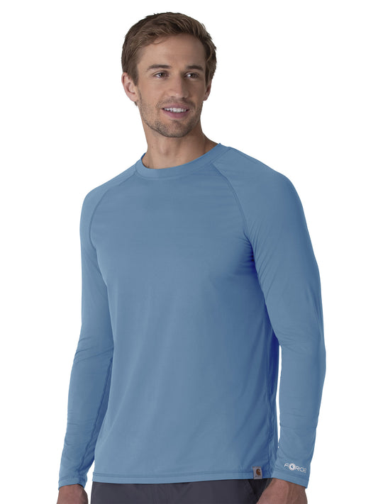 Men's Modern Fit Long Sleeve Tee - C32002 - Azure Blue