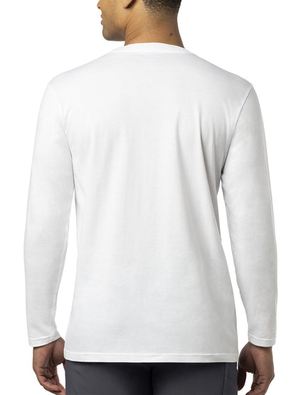 Men's Modern Fit Long Sleeve Chest Pocket Top - C37205 - White