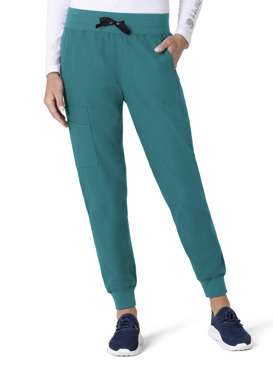 Women's Seven-Pocket Modern Fit Jogger Pant - C51113 - Teal Blue