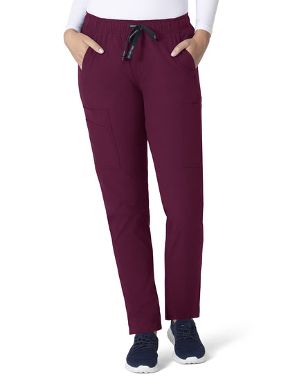 Women's Nine-Pocket Modern Fit Straight Leg Pant - C51213 - Wine