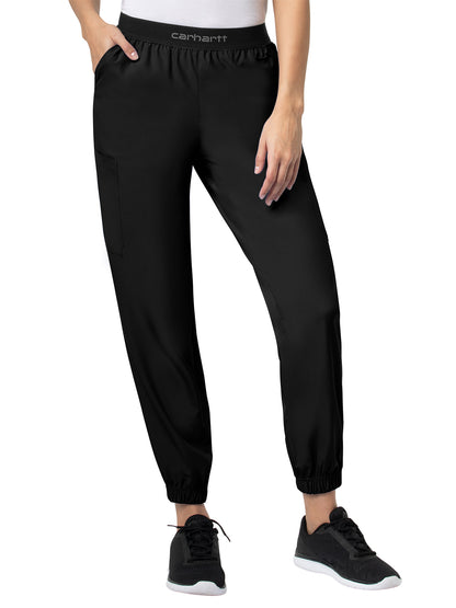 Women's Seven-Pocket Comfort Cargo Jogger Pant - C54106 - Black