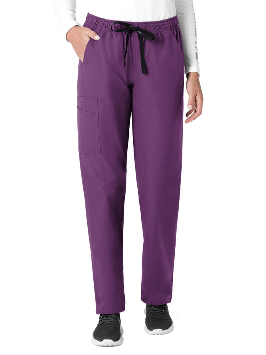 Unisex Six-Pocket Elastic Waist Pant - C55013 - Eggplant