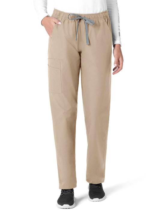 Unisex Six-Pocket Elastic Waist Pant - C55013 - Khaki