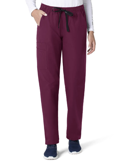 Unisex Six-Pocket Elastic Waist Pant - C55013 - Wine